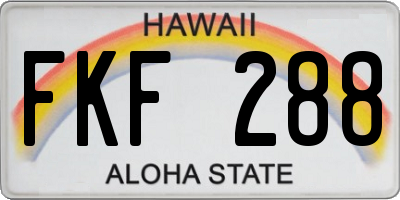 HI license plate FKF288