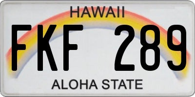 HI license plate FKF289