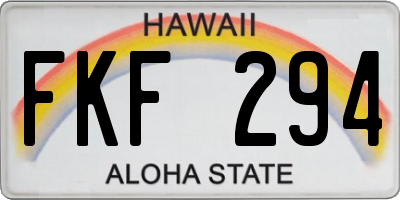 HI license plate FKF294