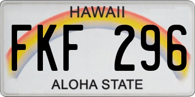 HI license plate FKF296
