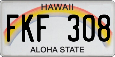 HI license plate FKF308