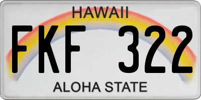 HI license plate FKF322