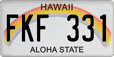HI license plate FKF331