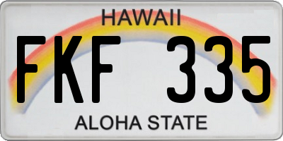 HI license plate FKF335