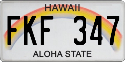 HI license plate FKF347