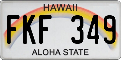 HI license plate FKF349