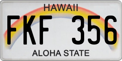 HI license plate FKF356