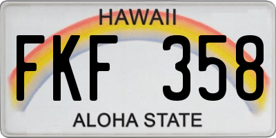 HI license plate FKF358