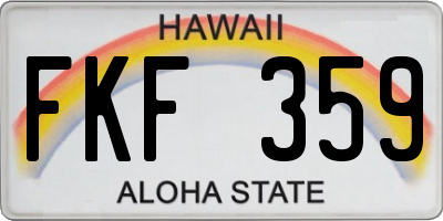 HI license plate FKF359