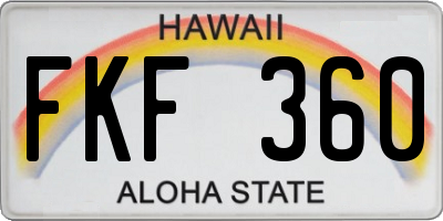 HI license plate FKF360