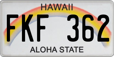 HI license plate FKF362
