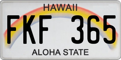HI license plate FKF365