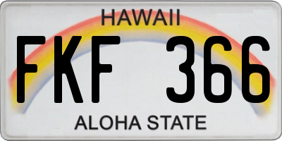 HI license plate FKF366