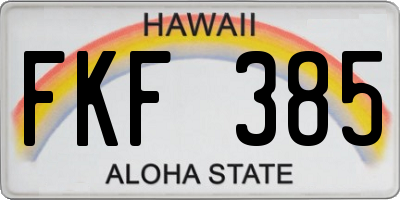 HI license plate FKF385