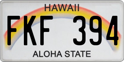 HI license plate FKF394