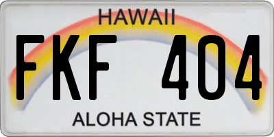 HI license plate FKF404