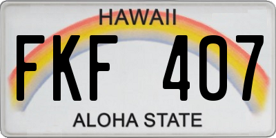 HI license plate FKF407