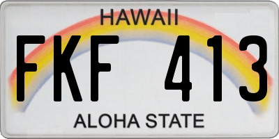 HI license plate FKF413