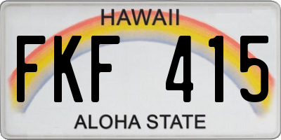 HI license plate FKF415