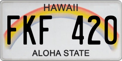 HI license plate FKF420