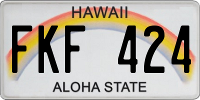 HI license plate FKF424