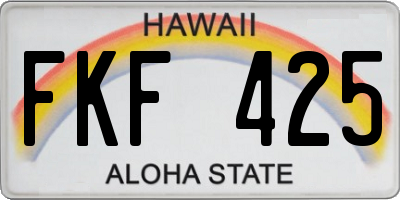 HI license plate FKF425