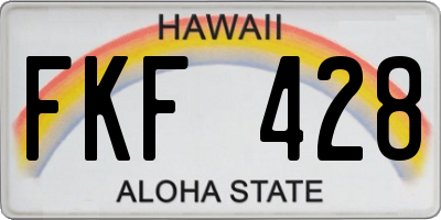 HI license plate FKF428