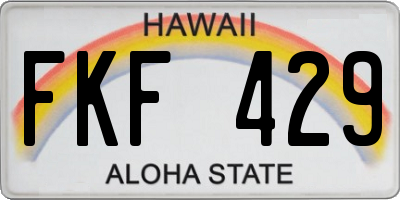 HI license plate FKF429