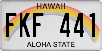 HI license plate FKF441