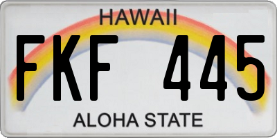 HI license plate FKF445