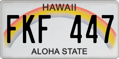 HI license plate FKF447