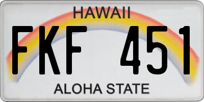HI license plate FKF451
