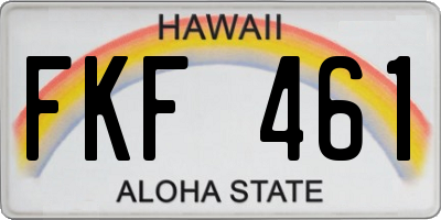 HI license plate FKF461