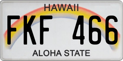 HI license plate FKF466