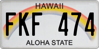 HI license plate FKF474