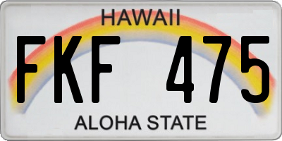 HI license plate FKF475