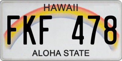HI license plate FKF478