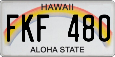 HI license plate FKF480