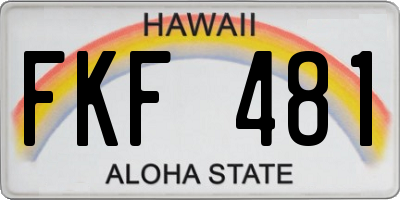 HI license plate FKF481