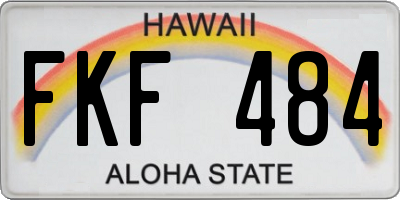 HI license plate FKF484