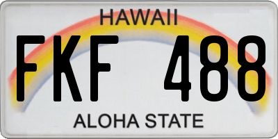 HI license plate FKF488