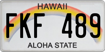 HI license plate FKF489