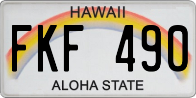 HI license plate FKF490