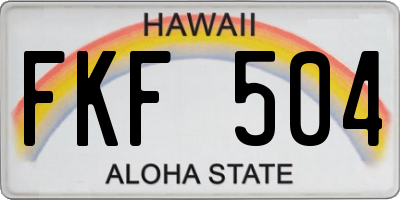 HI license plate FKF504