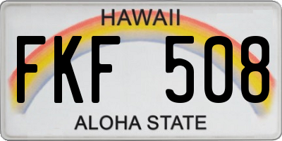 HI license plate FKF508