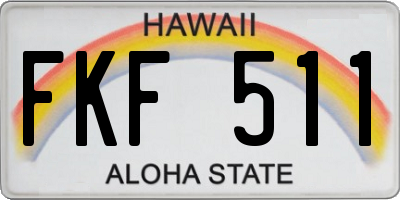 HI license plate FKF511