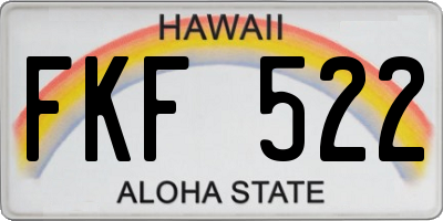 HI license plate FKF522