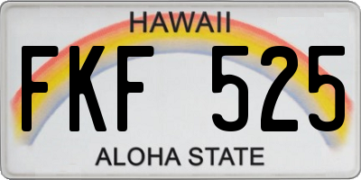 HI license plate FKF525