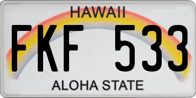 HI license plate FKF533