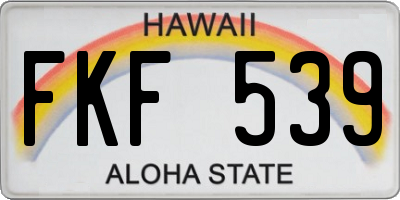 HI license plate FKF539